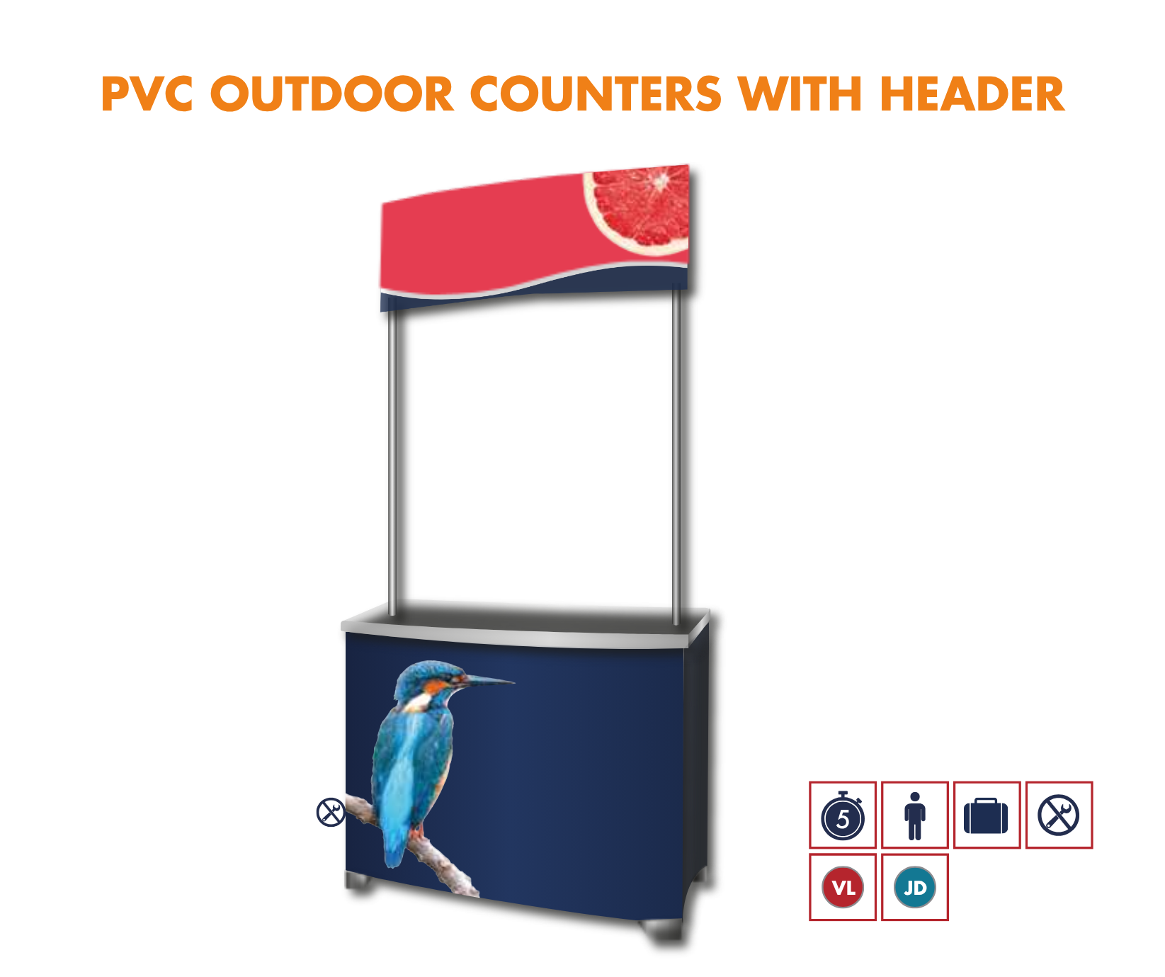 PVC Outdoor Counter with Header