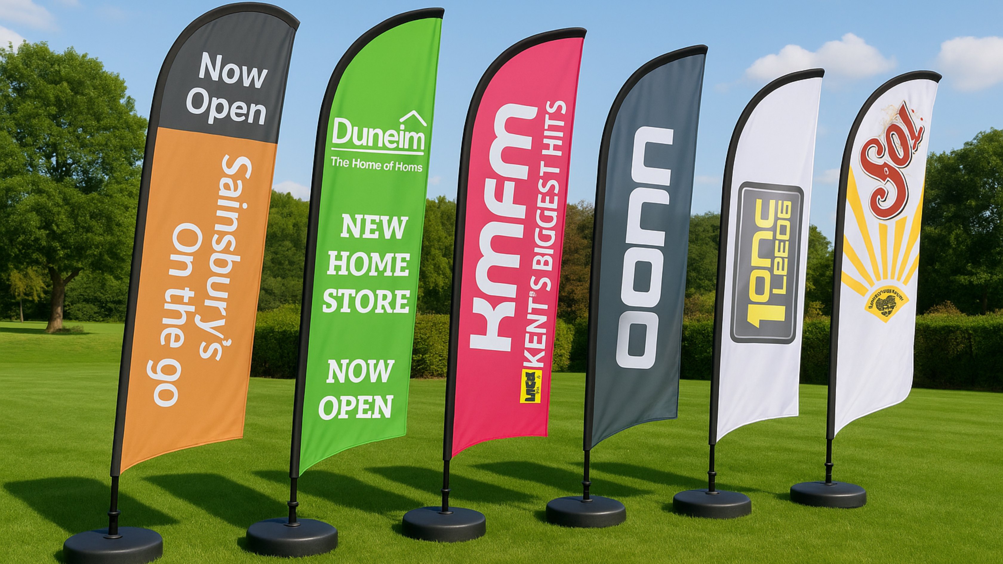Feather flag printing in UK - Quality Guide and Prices